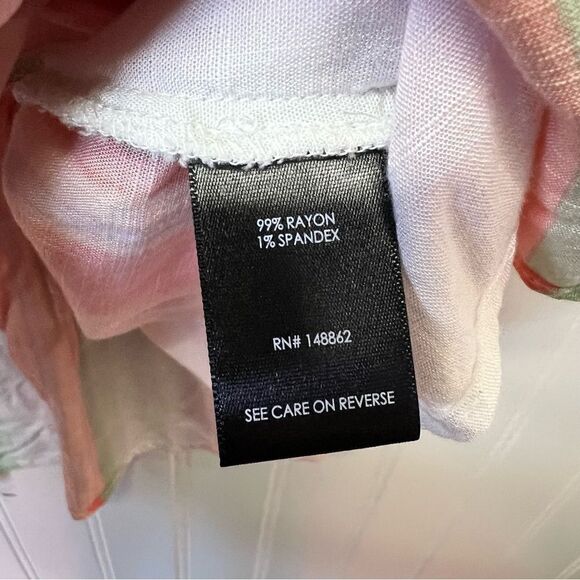 Torrid Rayon Slub Button-Front Tiered Tank Orange green Striped Women's 3xl - Picture 8 of 14